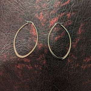 NIB silver oblong hoop earrings